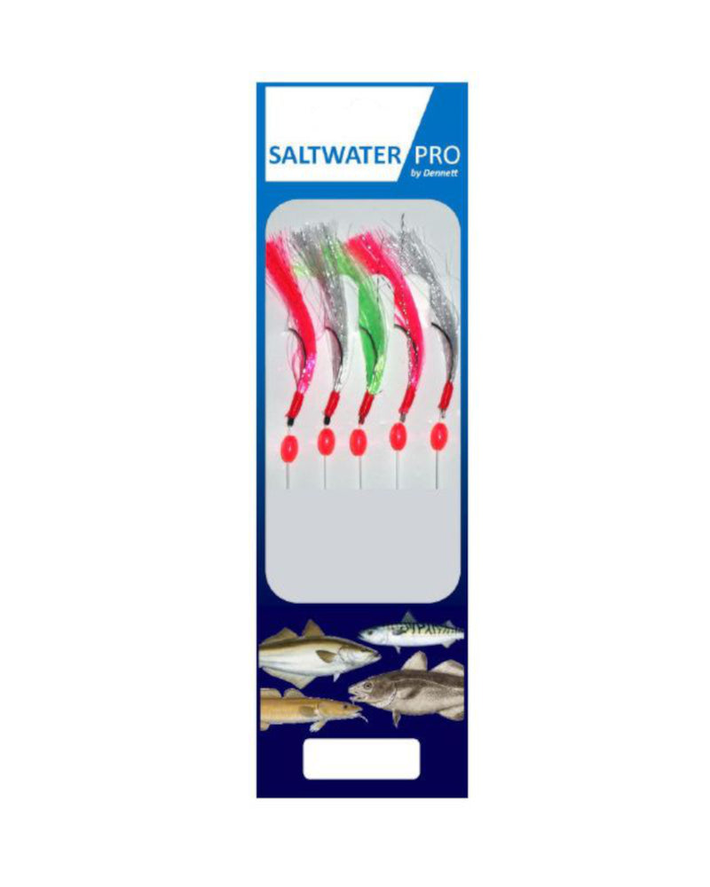 Dennett Saltwater Pro 5 Hook Rainbow Tinsel