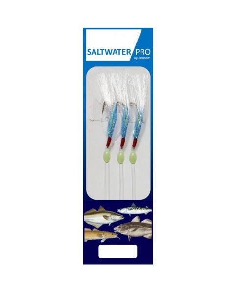 Dennett Saltwater Pro Blue Fish Skin 3 Hook Rigs