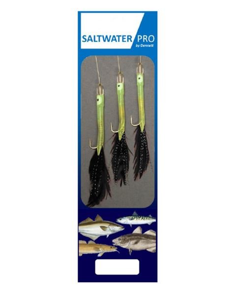 Dennett Saltwater Pro Luminous Eel With Black Feather Rigs