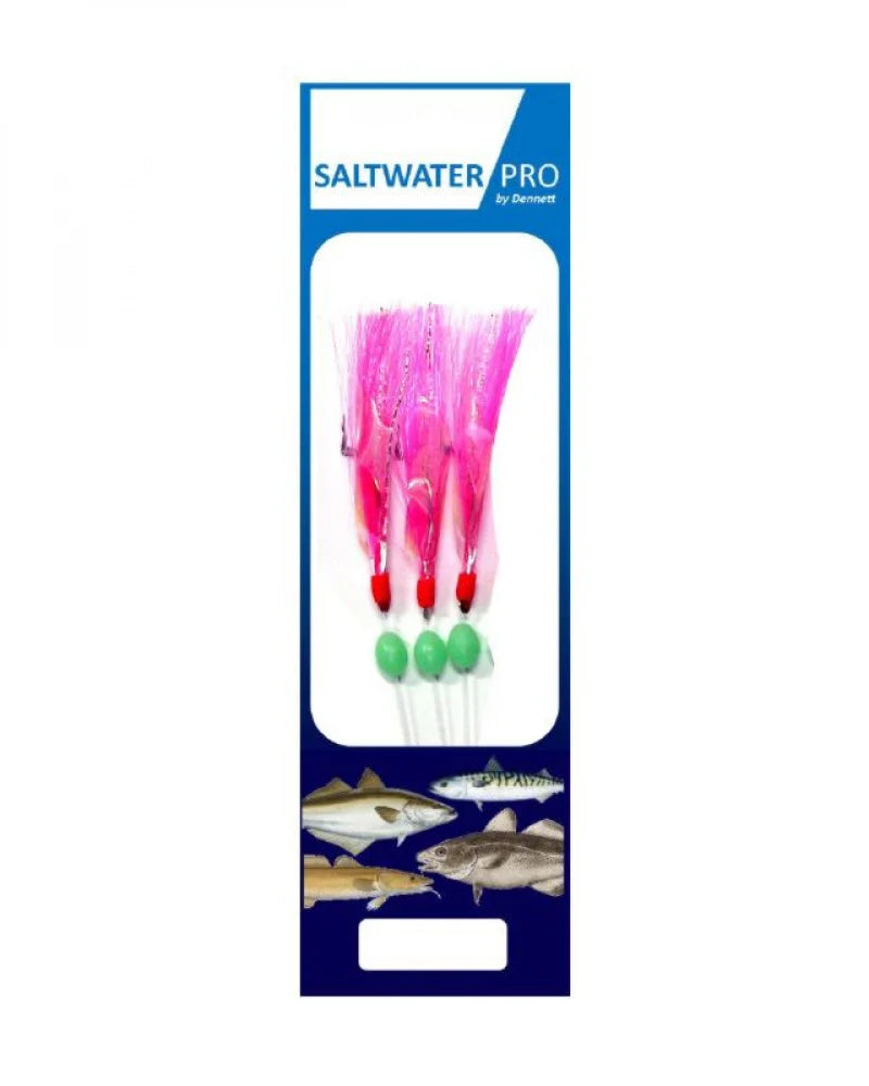 Dennett Saltwater Pro 3 Hook Pink Aurora Rigs