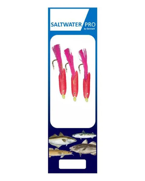 Dennett Saltwater Pro 3 Hook Pink Hokkai Rigs