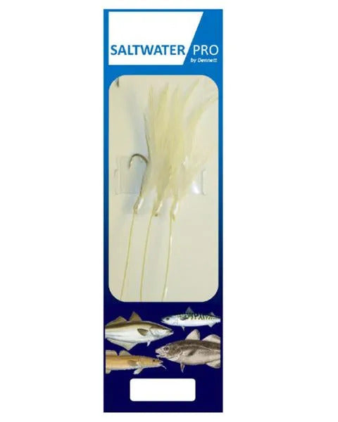 Dennett Saltwater Pro 3 Hook White Feather Rigs