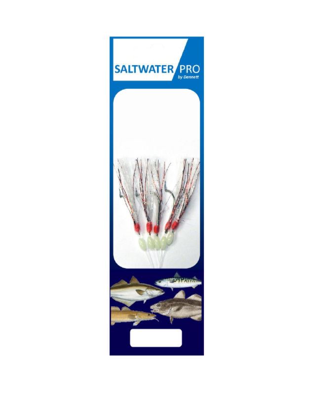 Saltwater Pro Red Sparkle 5 Hook Rigs