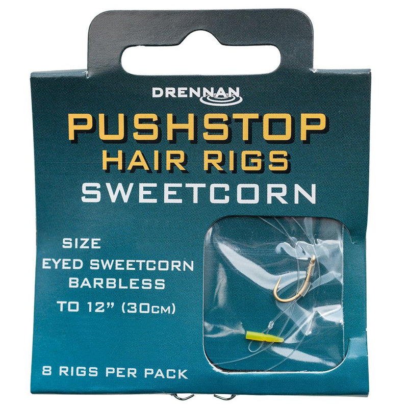 Drennan Pushstop Hair Rigs Barbless – Sweetcorn