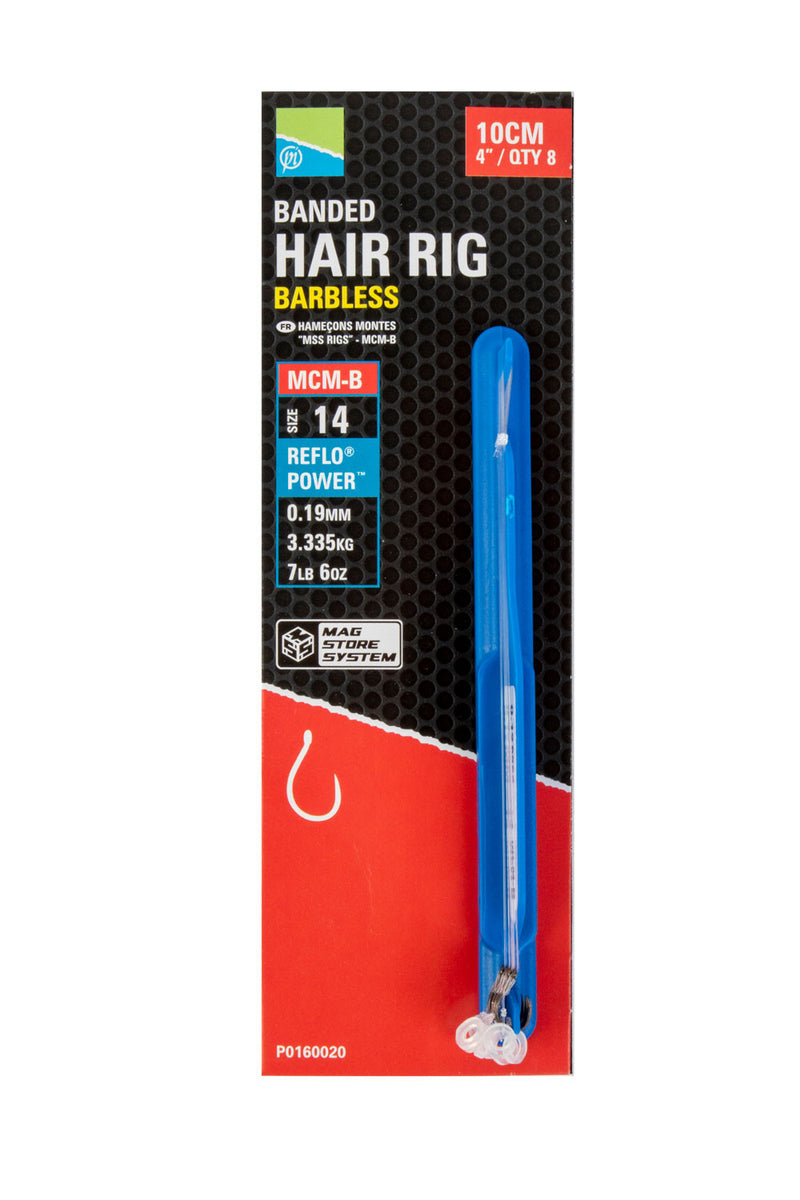 Preston Innovations MCM-B Banded Hair Rigs Barbless 10cm