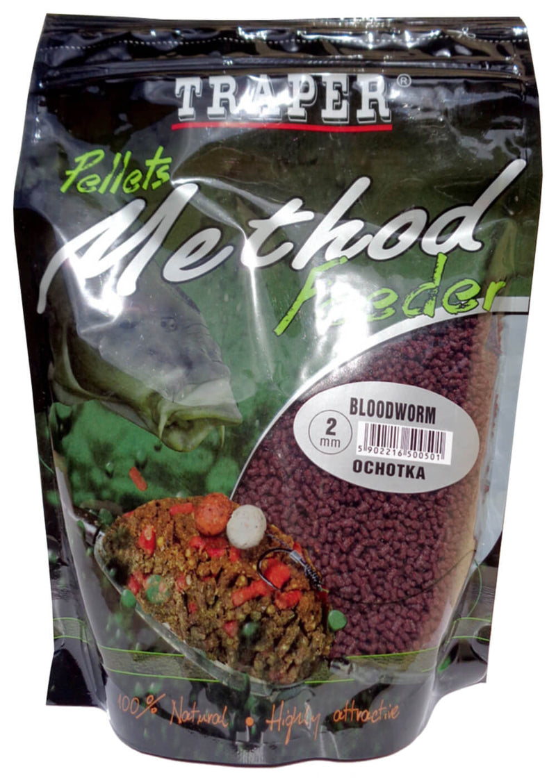 Traper Method Feeder Pellets 2mm 500g Bloodworm TRAPER
