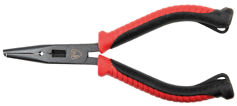Fox Rage Split Ring Pliers – carbon steel predator fishing tool with red and black handles