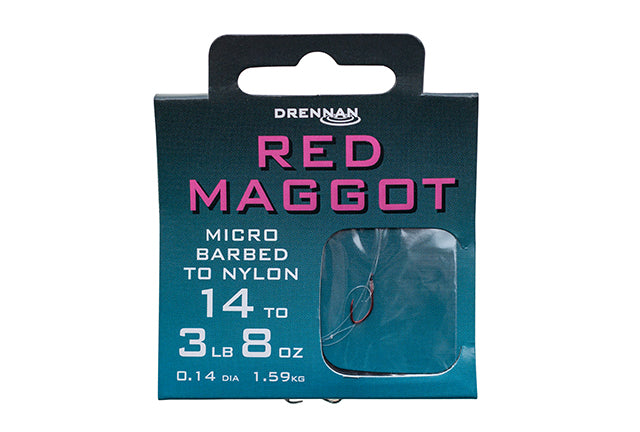 Drennan red maggots hooks to nylon - micro barbed - VIVADO