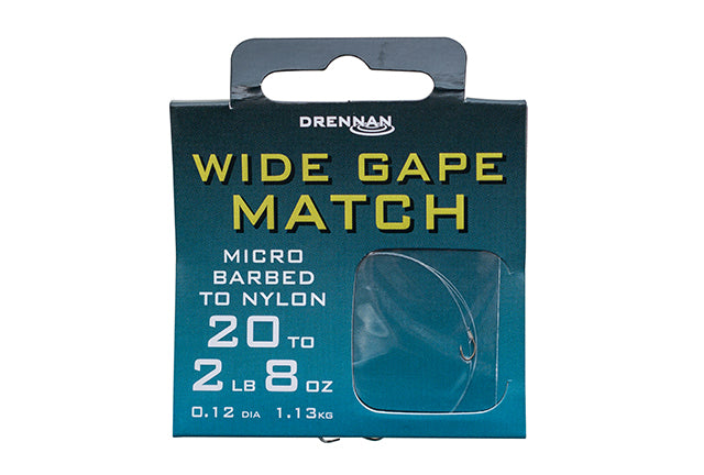 Drennan Wide Gape Match hook to nylon - micro barbed - VIVADO